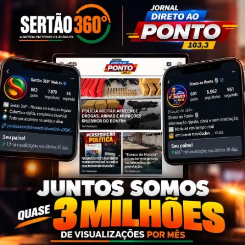 JUNTOS, SOMOS QUASE 3 MILHÕES DE VISUALIZAÇÕES POR MÊS! 